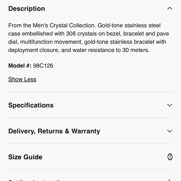 Bulova Gold Tone Crystal Men's Chronograph Watch - Picture 10 of 11